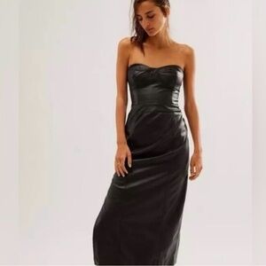 Free People Mira Faux Leather Bustier Dress